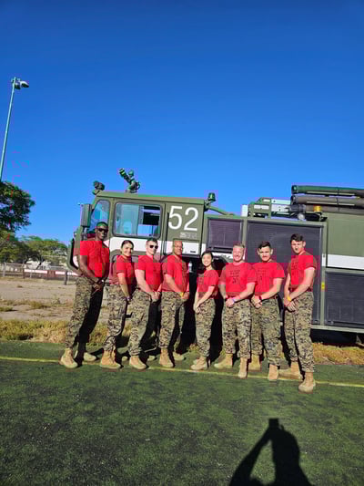 Andrew T. Iannarelli leads kids through a mini-Marine camp